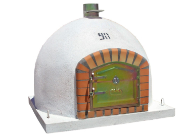 Portugisisk stenovn m. skorstensudtag 90x90